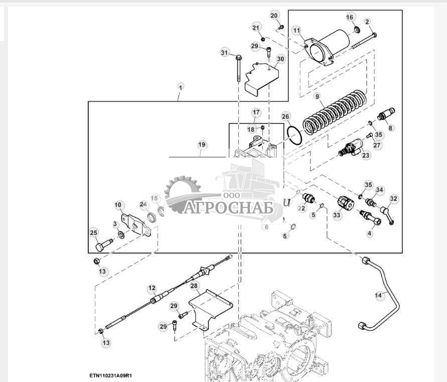 Клапан силового привода стояночного тормоза, 30 kmh 